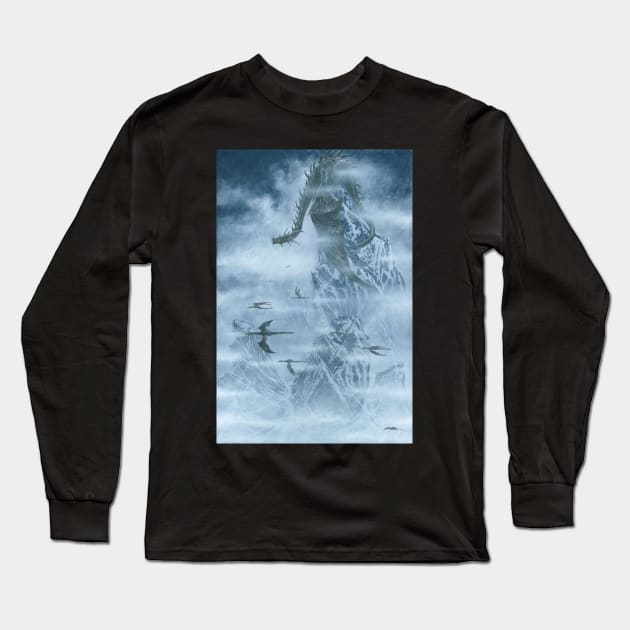 Ancalagon Departs for the War of Wrath Long Sleeve T-Shirt by Kip Rasmussen Tolkien Art